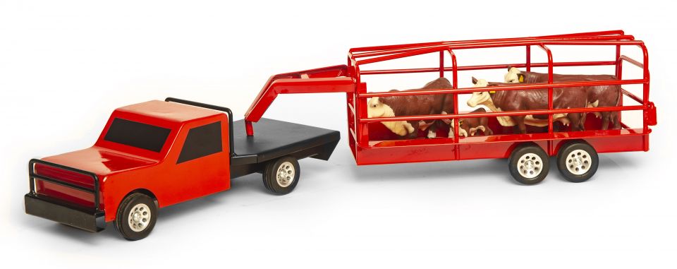 Little Buster Toys Flatbed Farm Truck Red