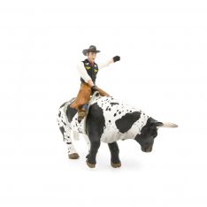 Bucking Bull & Rider-Black & White